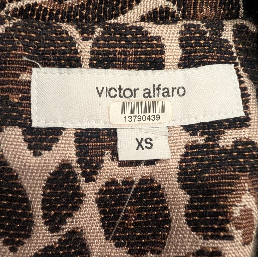 Victor Alfaro Leopard Jacquard Coat XS - Picture 14 of 15